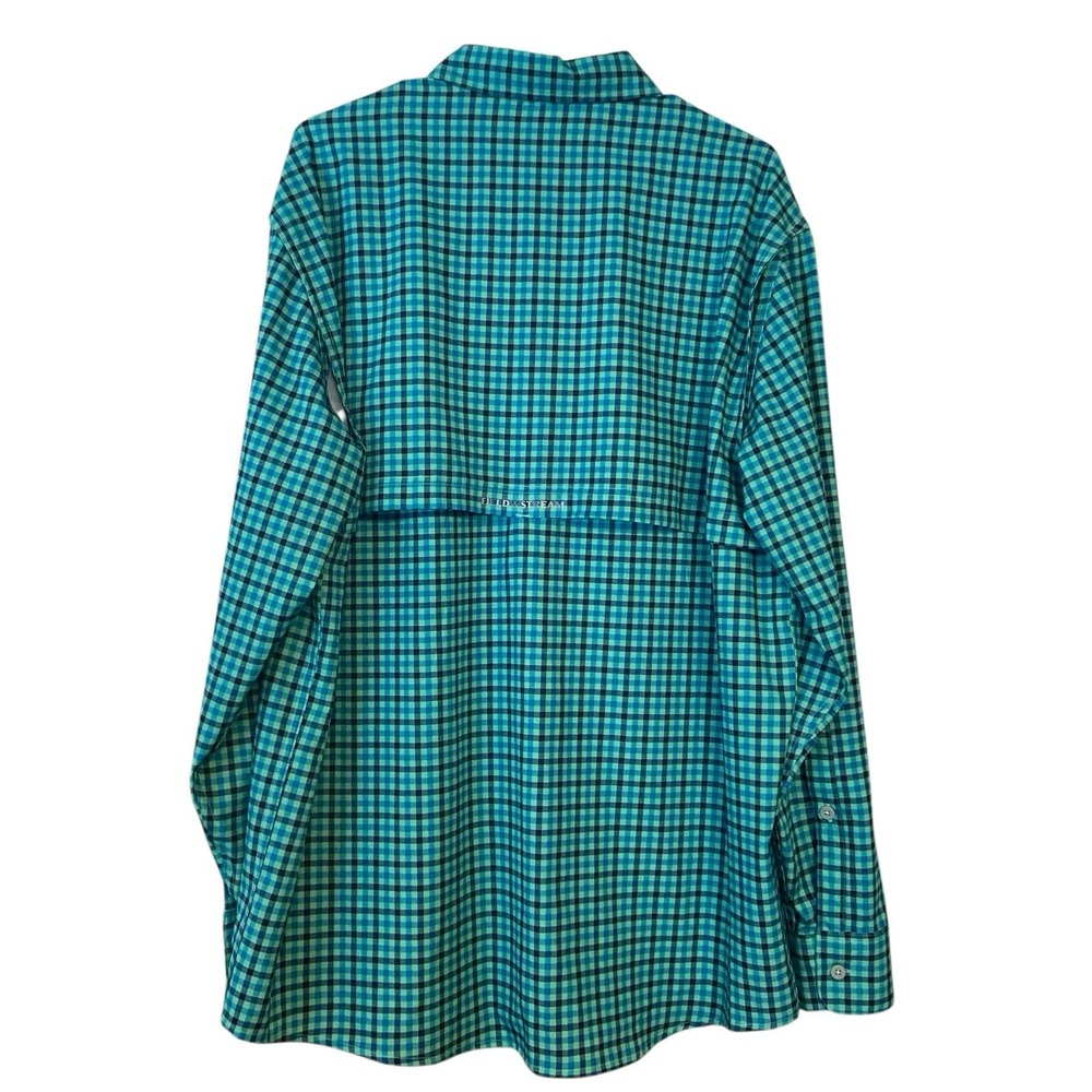 Field & Stream Fishing Shirt Mens XL Green/Blue Vented Button Up Shirt - Picture 2 of 9